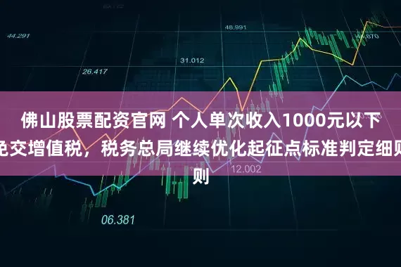 佛山股票配资官网 个人单次收入1000元以下免交增值税，税务总局继续优化起征点标准判定细则